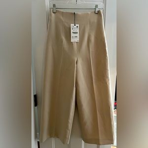 NWT! Zara Culottes in stone color, size small - never worn